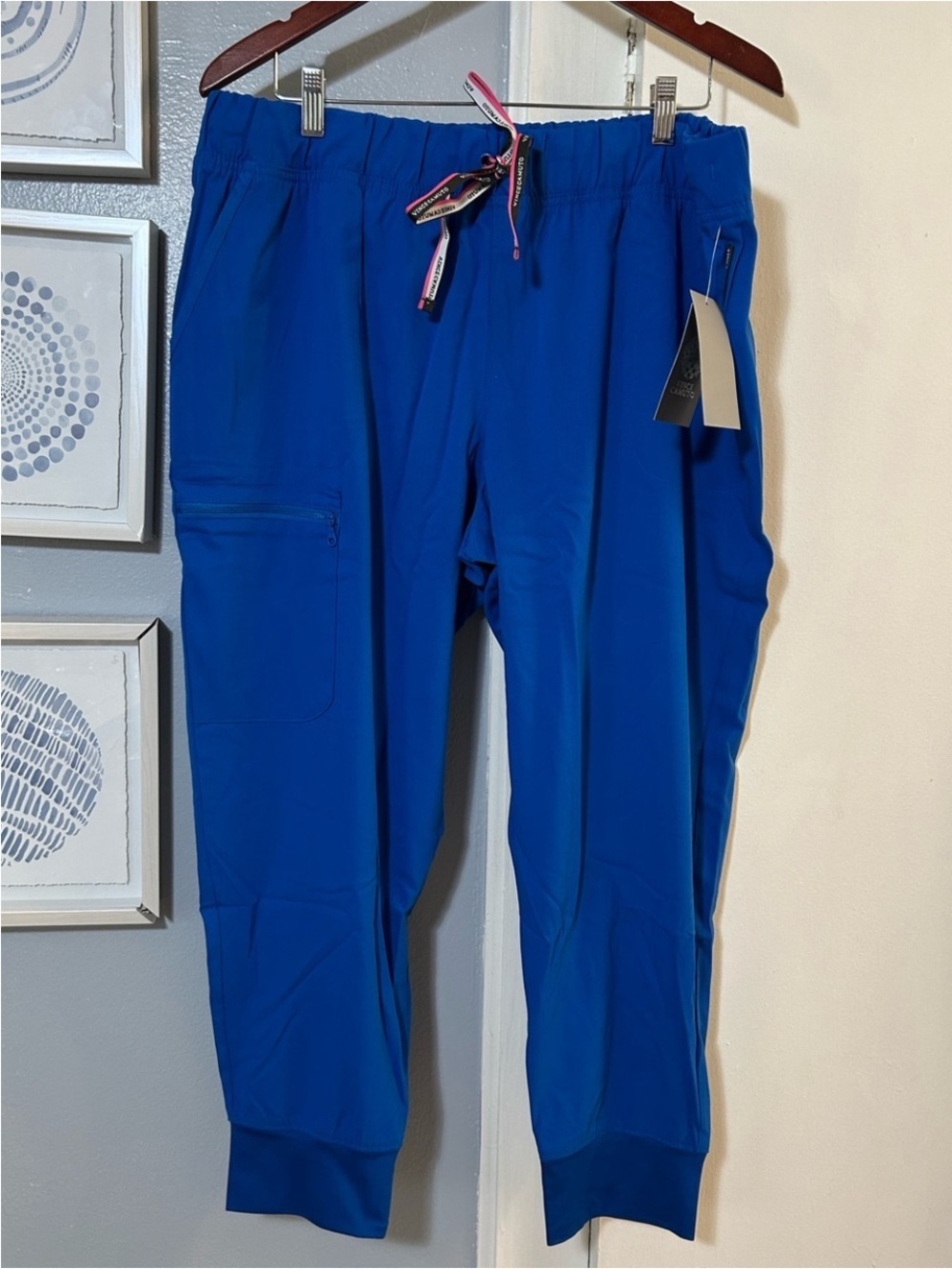 Vince Camuto Medical Scrubs Royal Blue Size XL Tall Drawstring Waist VC100T
